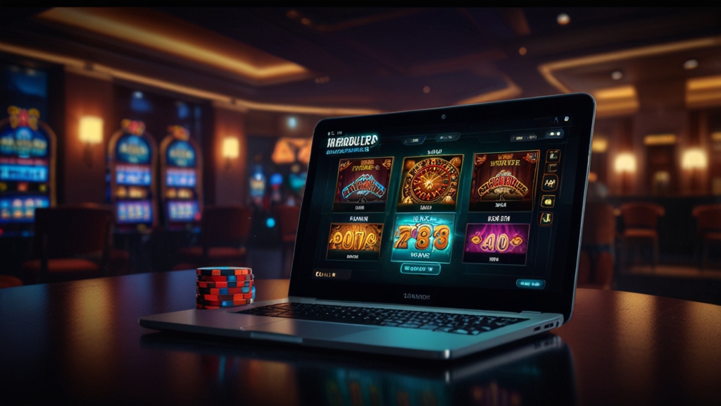 Casino laptop screen showing a bonus banner and promo code field